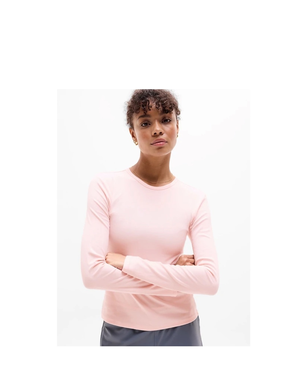 Athleta signature rib top, pink sand